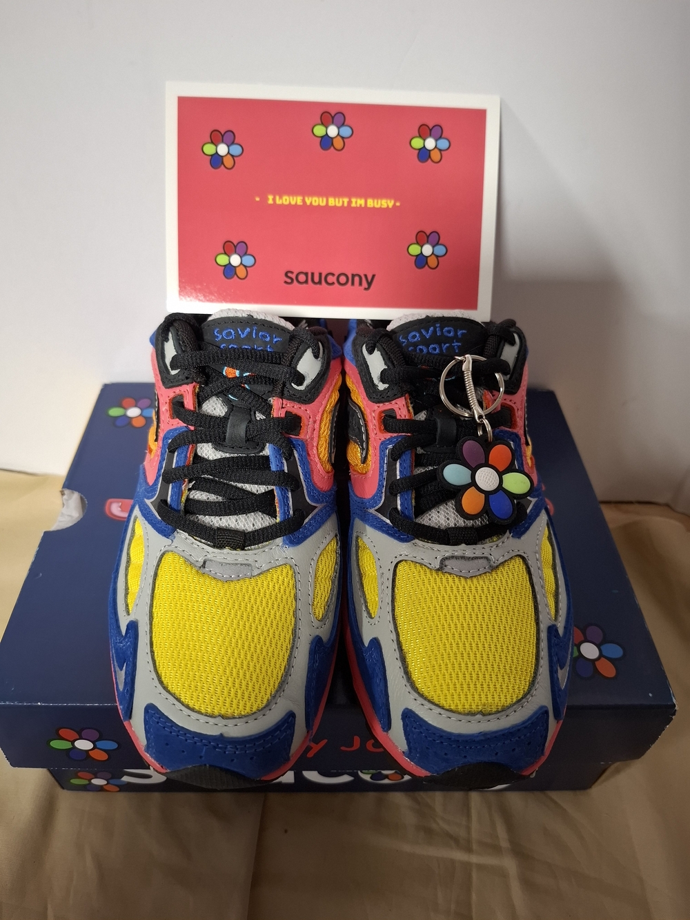 Saucony Kids Yellow, Blue & Pink Multicolor Sneakers